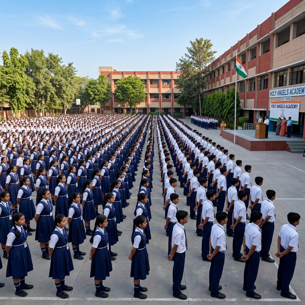 AEMS Students participating in Morning Assembly